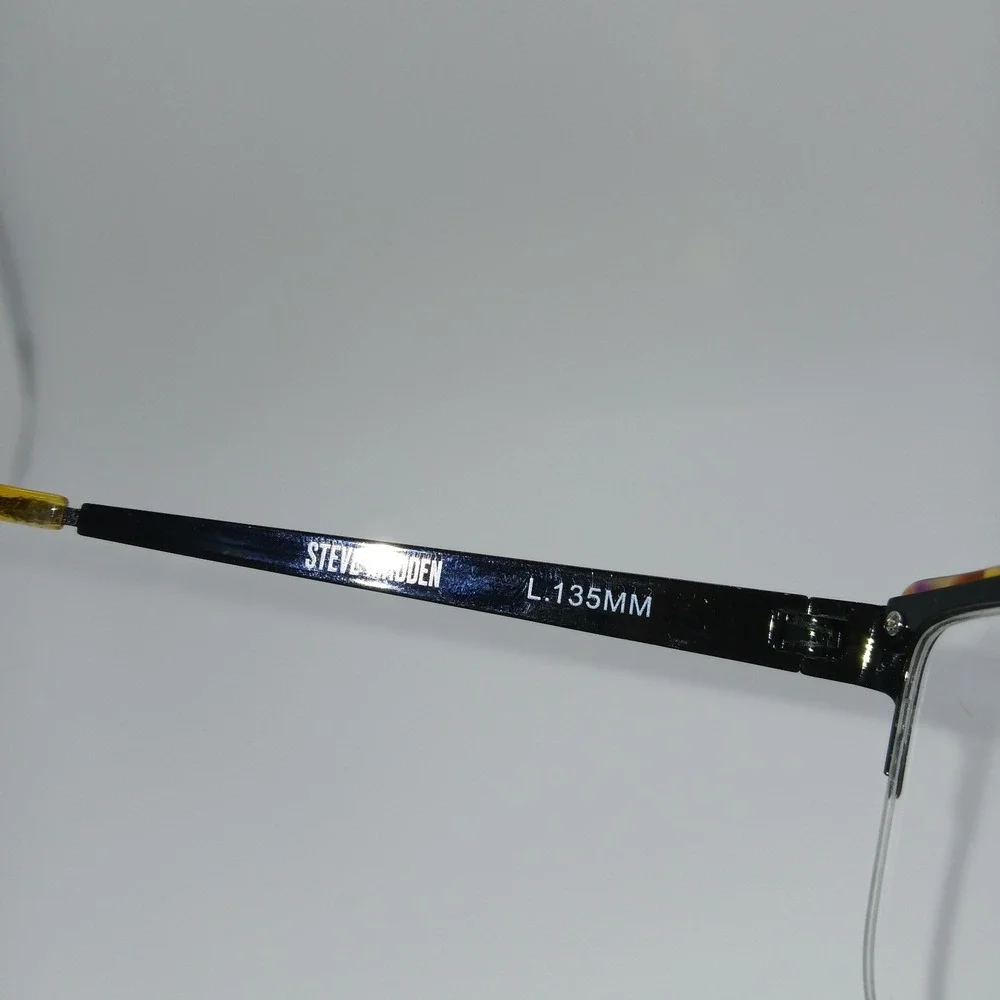 Steve Madden Womens Eyeglasses Frame Dramatic Black Half Rim 54-16-135 mm